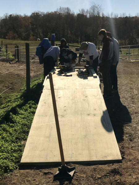 Boy Scouts build ramp at Bearfoot Ranch