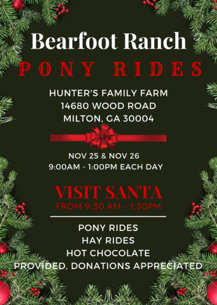 Bearfoot Ranch pony rides at Hunters Farm